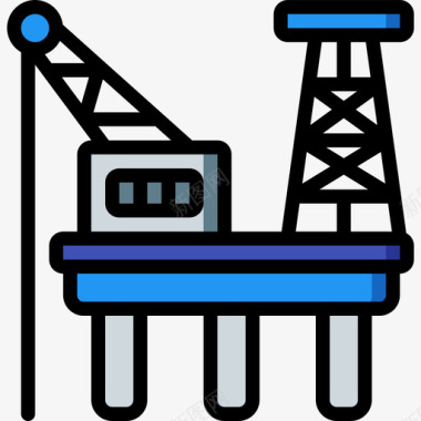 石油平台动力能源5线条颜色图标图标