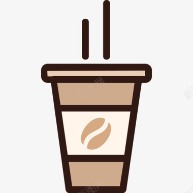 咖啡杯咖啡10线性颜色图标图标