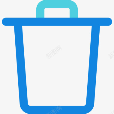 垃圾桶杂项22线状蓝色图标图标