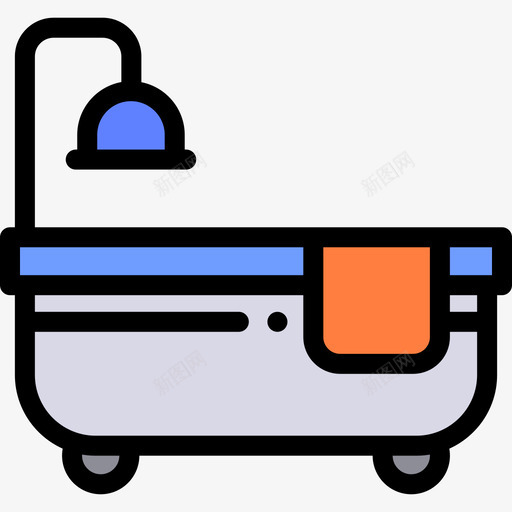 浴缸水管工工具线颜色图标svg_新图网 https://ixintu.com 水管工工具 浴缸 线颜色
