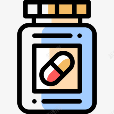 药片心理学8颜色省略图标图标