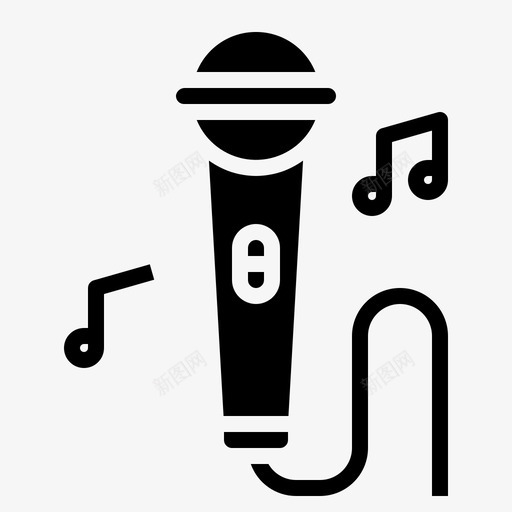 卡拉OK音乐派对图标svg_新图网 https://ixintu.com 卡拉OK 唱歌 歌手 派对 派对固体 音乐