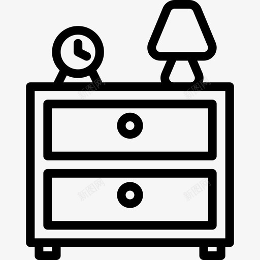床头柜家具和家用11线性图标svg_新图网 https://ixintu.com 家具和家用11 床头柜 线性