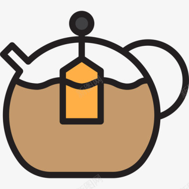 茶壶咖啡24线性颜色图标图标