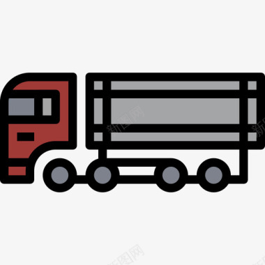 卡车施工车3线颜色图标图标