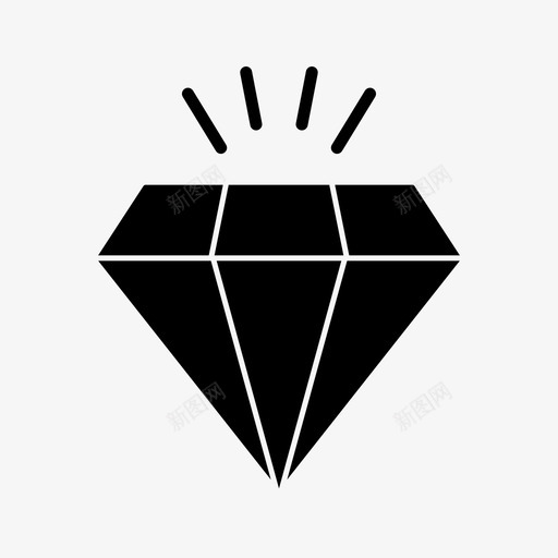 钻石宝石雕文图标svg_新图网 https://ixintu.com 宝石 钻石 雕文