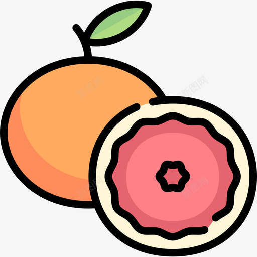 葡萄柚水果和蔬菜14线形颜色图标svg_新图网 https://ixintu.com 水果和蔬菜14 线形颜色 葡萄柚