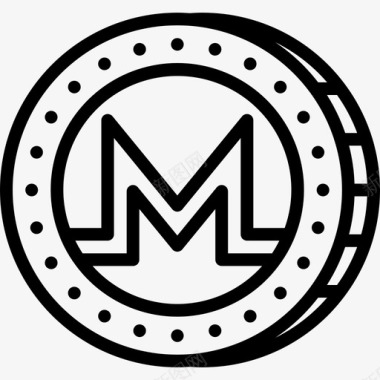 Monero加密货币7线性图标图标