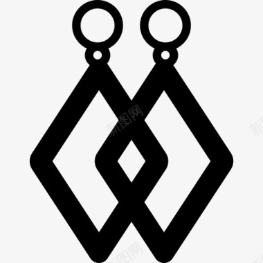 耳环非洲符号2字形图标图标