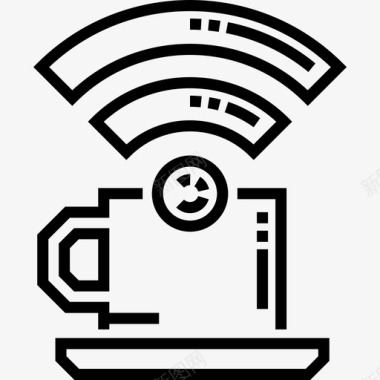 Wifi17号咖啡厅线性图标图标