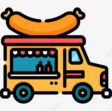 食品车服务区线颜色图标图标