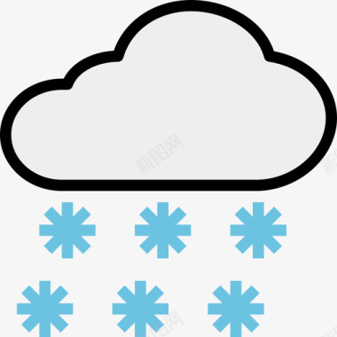 雪135号天气线性颜色图标图标