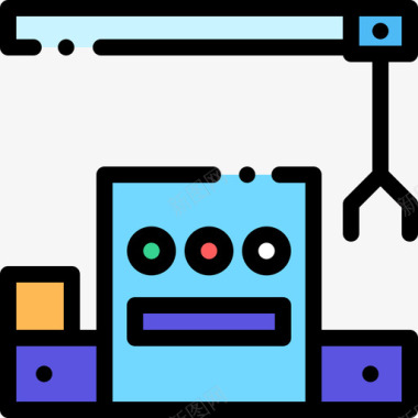 机械批量生产线性颜色图标图标
