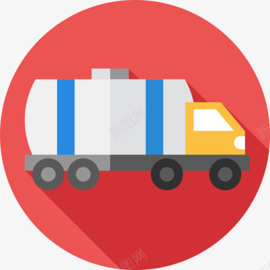 油罐车运输129扁平图标图标