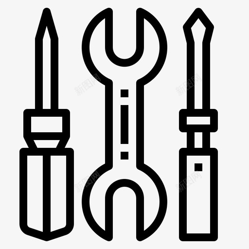 工具改进螺丝刀图标svg_新图网 https://ixintu.com 工具 循环 扳手 改进 螺丝刀 设置