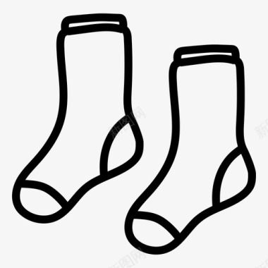袜子圣诞节时尚图标图标