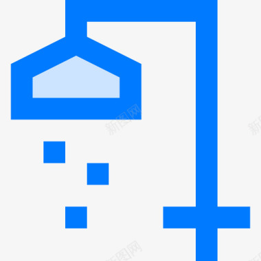 淋浴浴室15蓝色图标图标