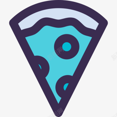 披萨34号餐厅直线颜色蓝色图标图标