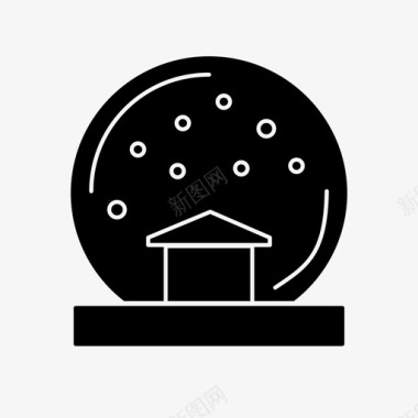 有月亮的房子雪球雕文图标图标