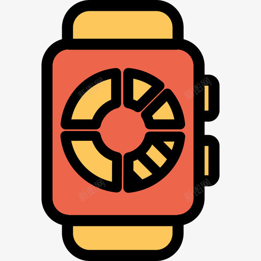 智能手表分析和图表线性橙色图标svg_新图网 https://ixintu.com 分析和图表 智能手表 线性橙色