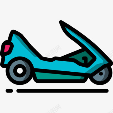 踏板车八十年代17线性颜色图标图标