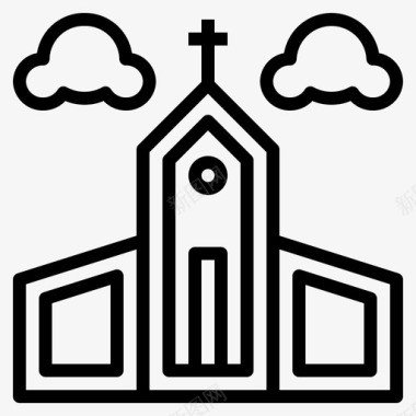 教堂建筑物基督教图标图标