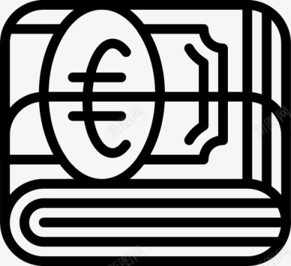 欧元堆栈银行加密图标图标
