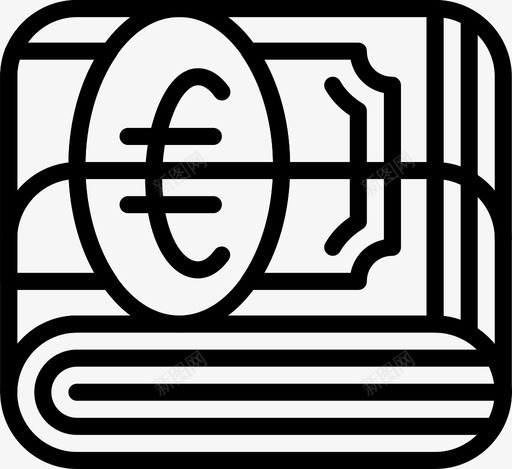 欧元堆栈银行加密图标svg_新图网 https://ixintu.com 加密 加密和货币大纲 欧元堆栈 货币 银行