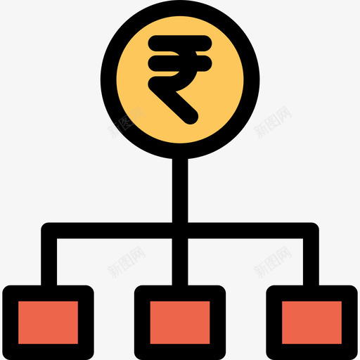 卢比银行和金融22直线颜色橙色图标svg_新图网 https://ixintu.com 卢比 直线颜色橙色 银行和金融22