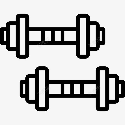 哑铃健身41直线型图标svg_新图网 https://ixintu.com 健身41 哑铃 直线型