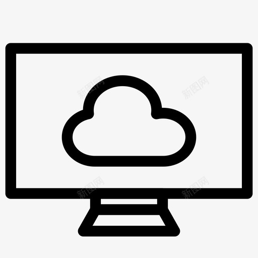 云桌面计算屏幕图标svg_新图网 https://ixintu.com 云桌面 云计算 屏幕 计算