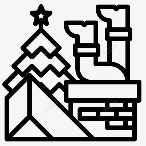 壁炉烟囱圣诞节图标svg_新图网 https://ixintu.com 圣诞老人 圣诞节 壁炉 家 烟囱