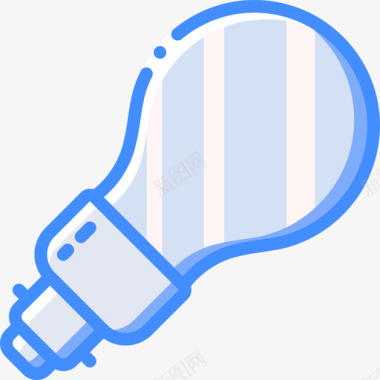 灯泡电源和能量6蓝色图标图标