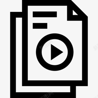 视频文件音频和视频版本3线性图标图标