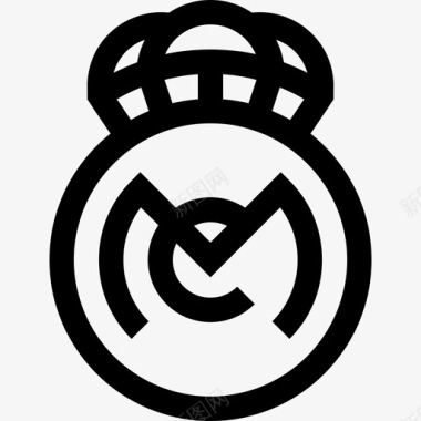 皇家马德里足球盾牌3直线型图标图标