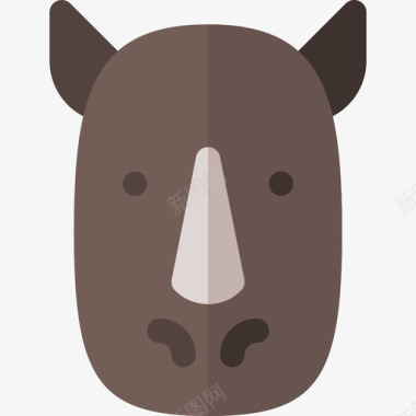 犀牛野生动物22平坦图标图标