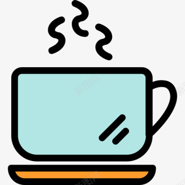 咖啡杯商业和金融73线性颜色图标图标