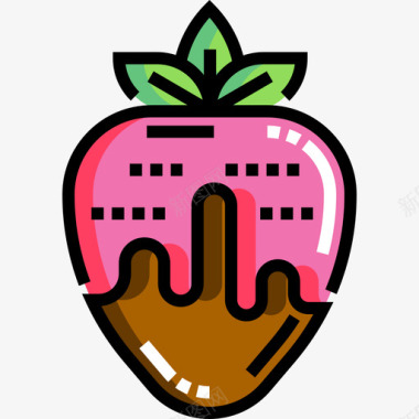 草莓甜点糖果6线性颜色图标图标
