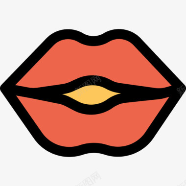 唇部美容spa6线性颜色橙色图标图标
