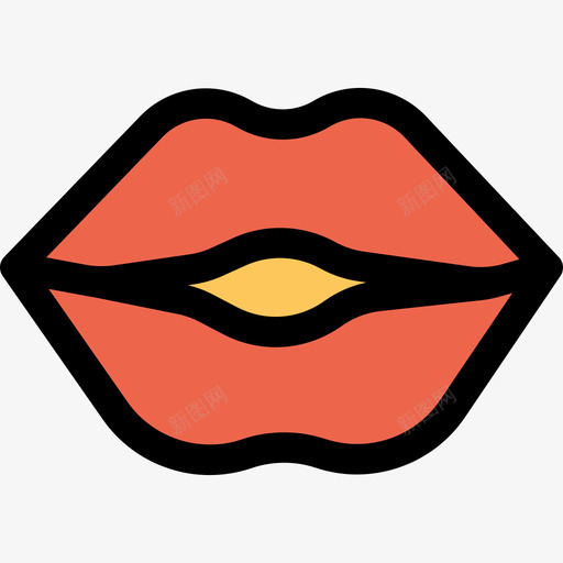 唇部美容spa6线性颜色橙色图标svg_新图网 https://ixintu.com 唇部 线性颜色橙色 美容spa6