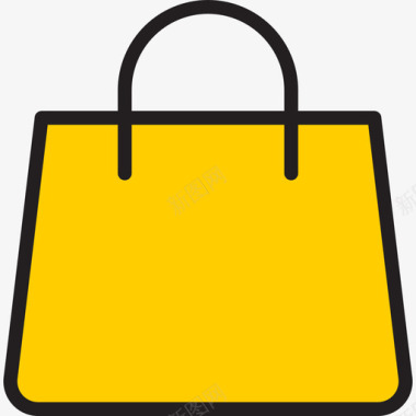 购物袋电子商务75线性颜色图标图标
