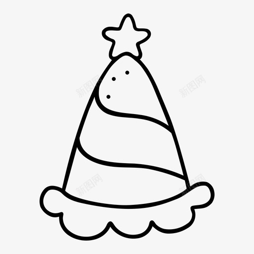 派对帽庆祝圣诞节图标svg_新图网 https://ixintu.com 假日 圣诞手绘 圣诞节 庆祝 星星 派对帽