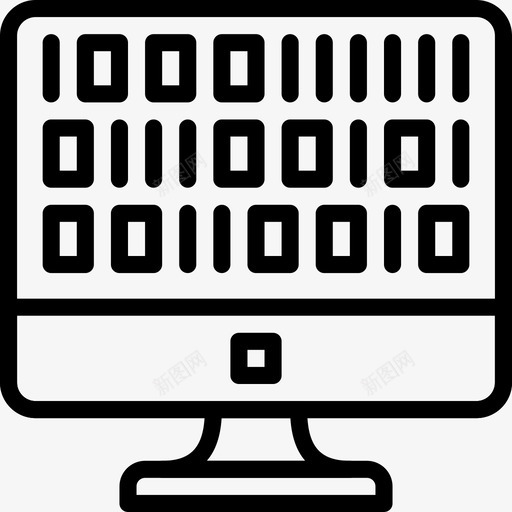 二进制代码银行密码图标svg_新图网 https://ixintu.com 二进制代码 密码 密码和货币大纲 货币 银行