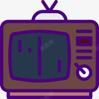 电视游戏18线性颜色图标图标