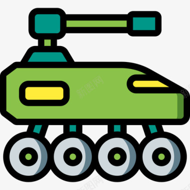 坦克未来科技线性颜色图标图标