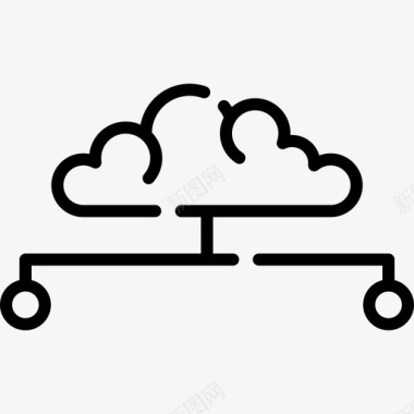 云服务器数据库服务器8线性图标图标
