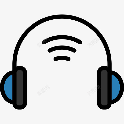 耳机物联网46线性颜色图标svg_新图网 https://ixintu.com 物联网46 线性颜色 耳机