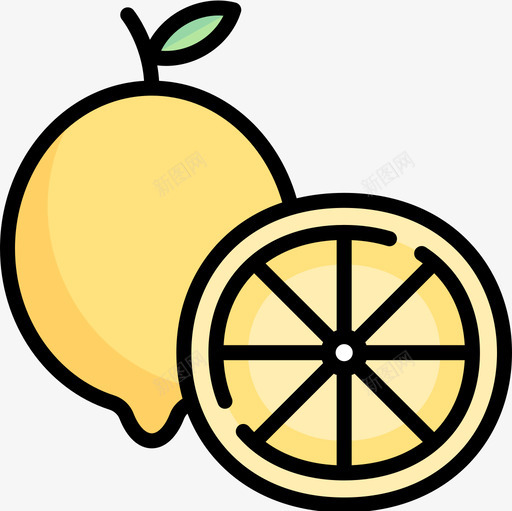 柠檬水果和蔬菜14线性颜色图标svg_新图网 https://ixintu.com 柠檬 水果和蔬菜14 线性颜色