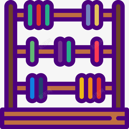 算盘教育137线颜色图标svg_新图网 https://ixintu.com 教育137 算盘 线颜色