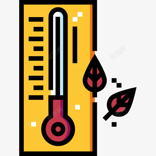 温度计秋季42线性颜色图标svg_新图网 https://ixintu.com 温度计 秋季42 线性颜色